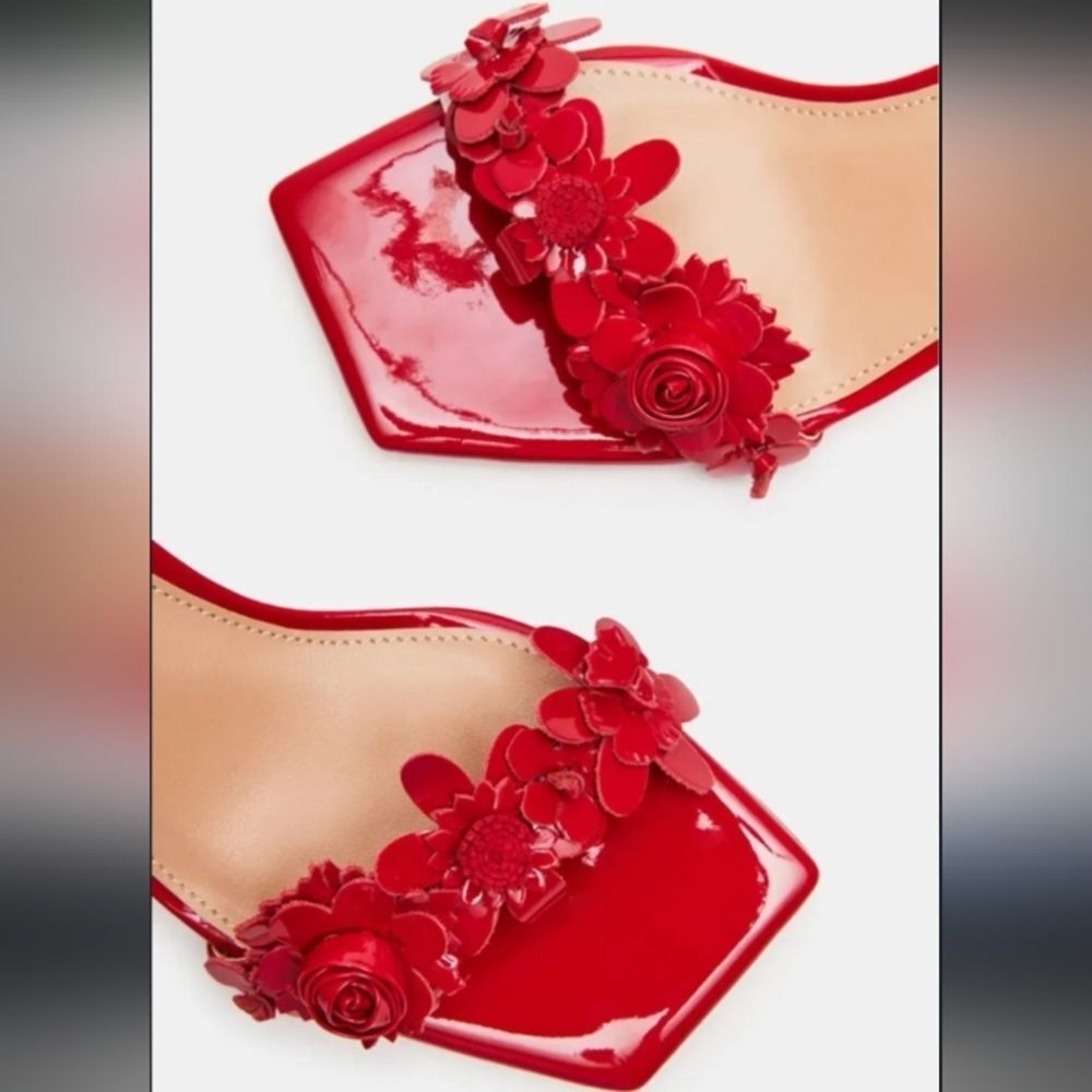 BRAND NEW ANNE MICHELLE FLORAL DESIGN SLINGBACK KITTEN HEEL SANDAL - Picture 16 of 16